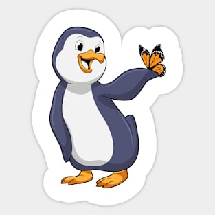 Penguin with Butterfly Sticker